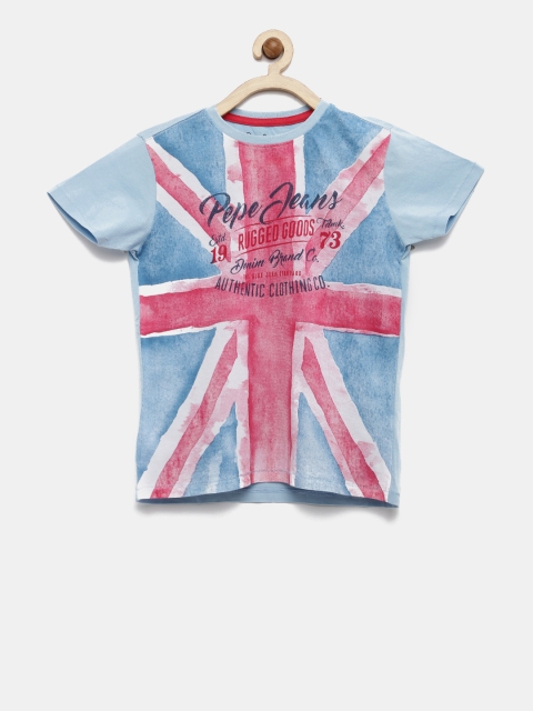 

Pepe Jeans Boys Blue Printed Round Neck T-shirt