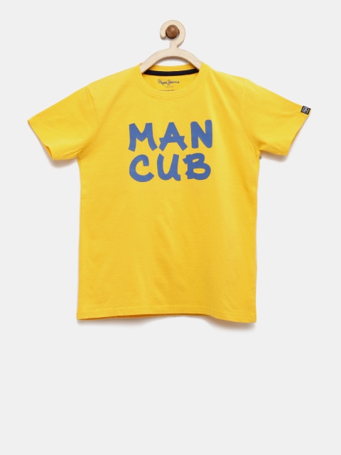 

Pepe Jeans Boys Yellow Printed Round Neck T-shirt