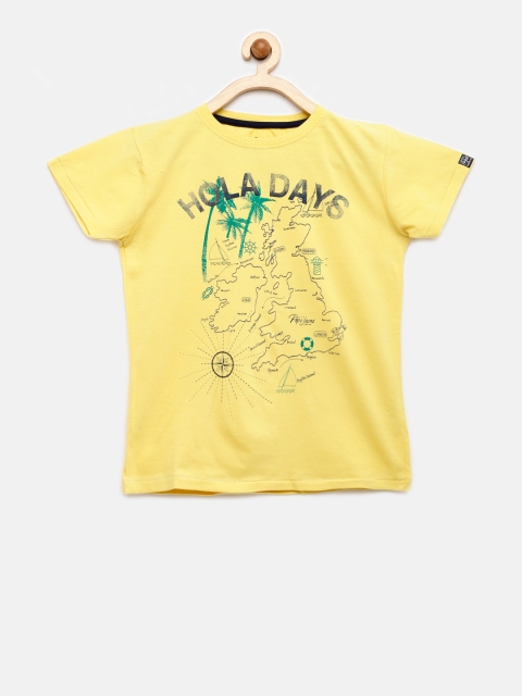 

Pepe Jeans Boys Yellow Printed Round Neck T-shirt