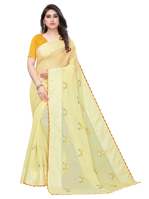 

PERFECTBLUE Yellow & Blue Saree