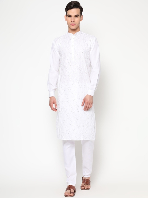 

Tasarika Men White Pure Cotton Kurta with Trousers