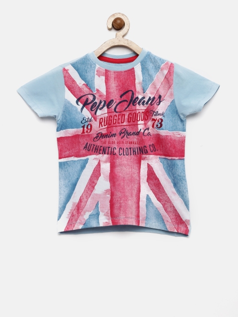 

Pepe Jeans Boys Pink & Blue Printed T-Shirt