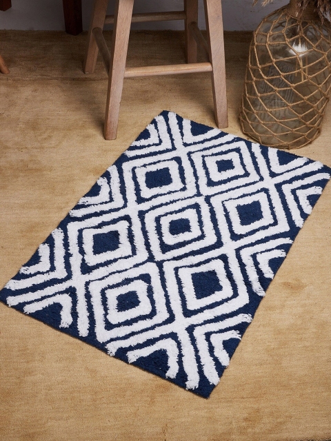 

The Wishing Chair Navy Blue Printed Bath Rugs