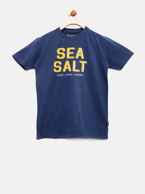 

Pepe Jeans Boys Navy Printed Round Neck T-shirt, Navy blue