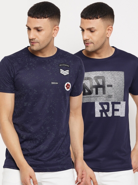 

Parcel Yard Men Navy Blue Typography 2 Printed Applique T-shirt