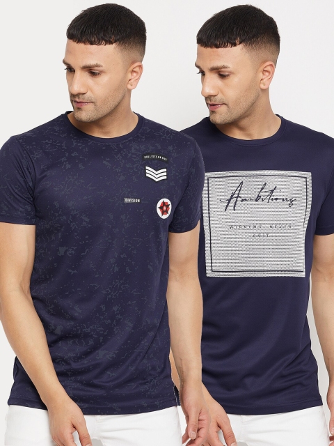 

Parcel Yard Men Pack Of 2 Cotton T-shirts, Navy blue