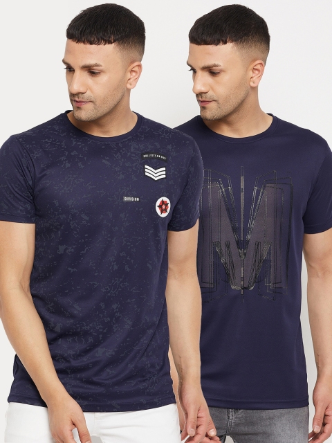 

Parcel Yard Men Navy Blue 2 Printed T-shirt