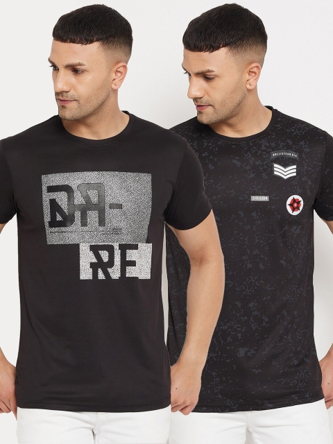 

Parcel Yard Men Black Typography 2 Printed Applique T-shirt