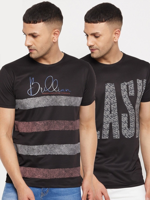 

Parcel Yard Men Pack Of 2 Cotton T-shirts, Black