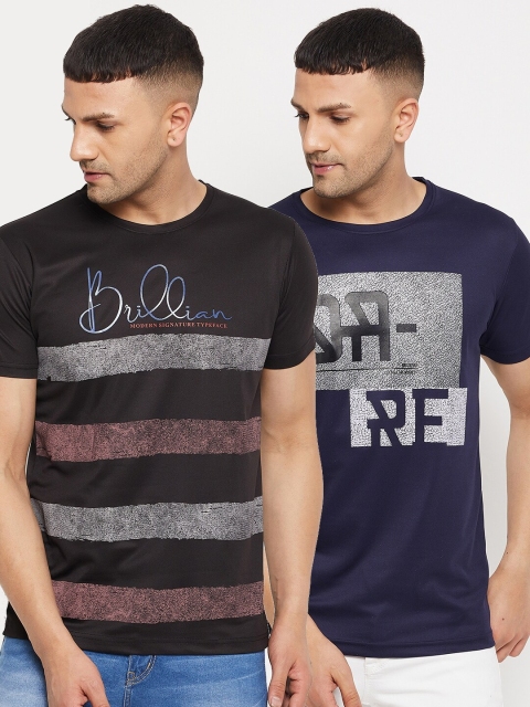 

Parcel Yard Men Pack Of 2 Cotton T-shirts, Black