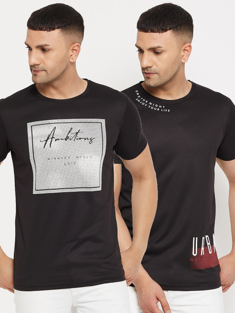 

Parcel Yard Men Black Typography 2 Printed Applique T-shirt