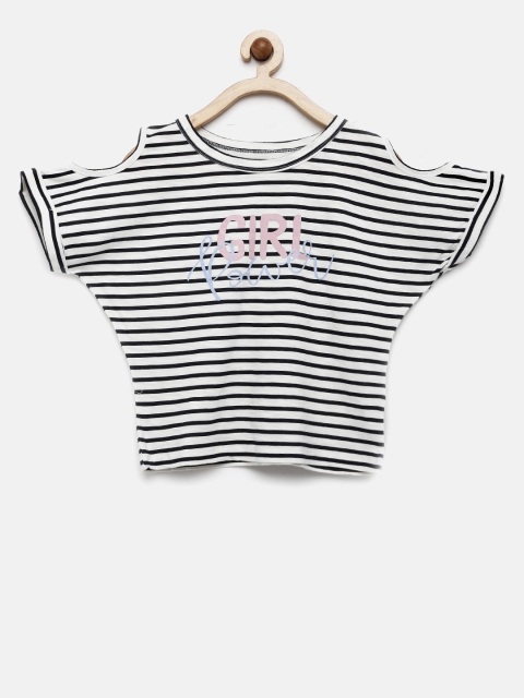 

Pepe Jeans Girls White Striped Round Neck Top