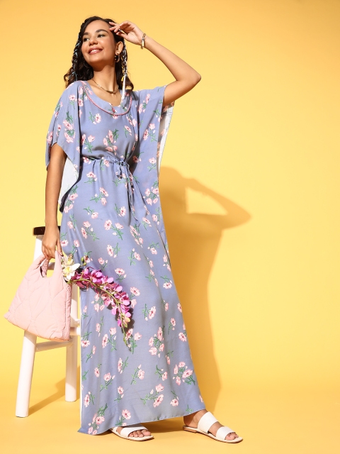 

Sweet Dreams Beautiful Grey Floral Bohemian Eclectic Nightdress