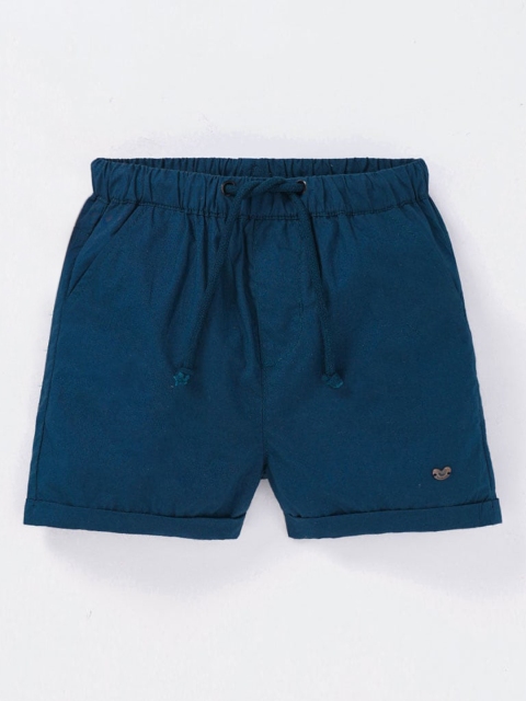 

Ed-a-Mamma Boys Navy Blue Solid Cotton Shorts