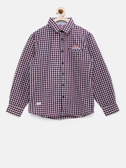 

Pepe Jeans Boys White & Navy Regular Fit Checked Casual Shirt