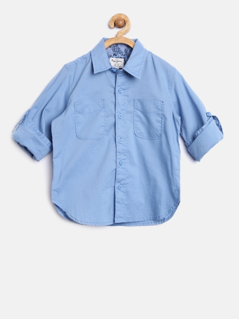

Pepe Jeans Boys Blue Solid Shirt