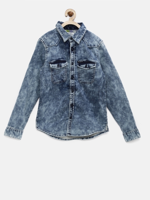 

Pepe Jeans Boys Blue Denim Regular Fit Faded Casual Shirt