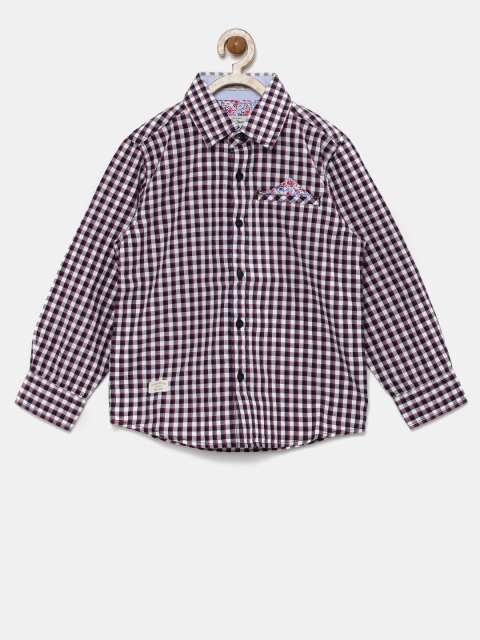 

Pepe Jeans Boys Navy & White Regular Fit Checked Casual Shirt, Navy blue