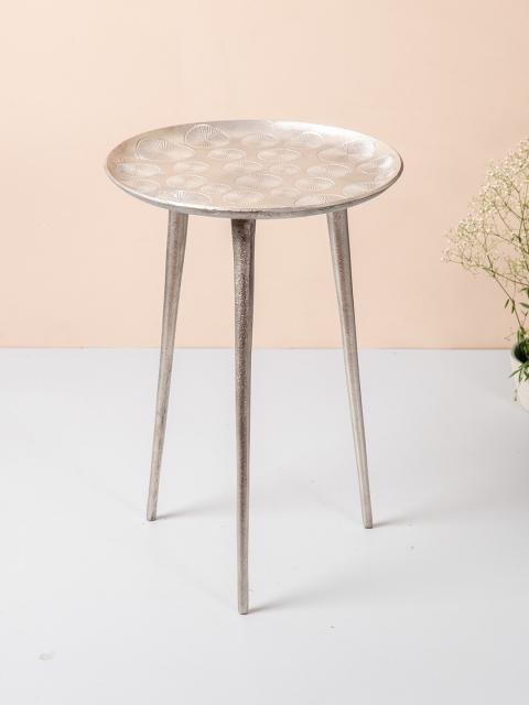 

nestroots Silver Toned Set Of 2 Solid Ottoman