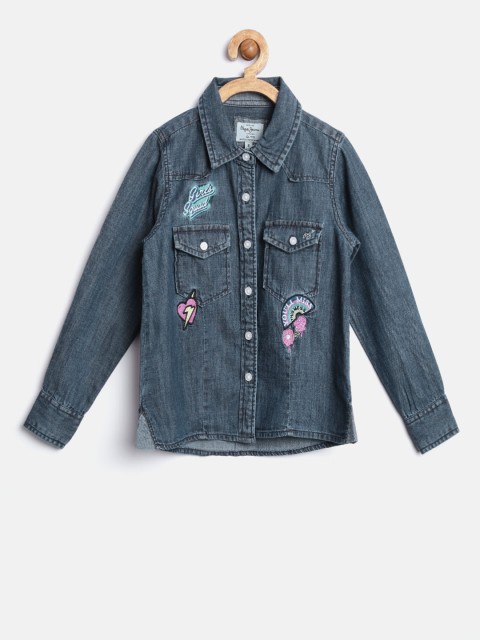 

Pepe Jeans Girls Blue Denim Shirt