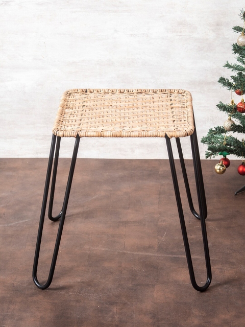 

nestroots Black & Brown Solid Metal Ottoman