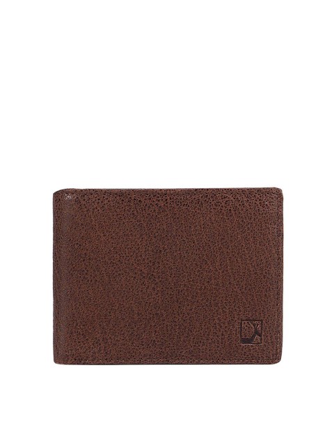 

Da Milano Men Brown Textured Leather Two Fold Wallet