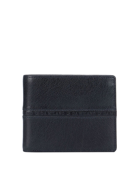 

Da Milano Men Navy Blue Textured Leather Two Fold Wallet