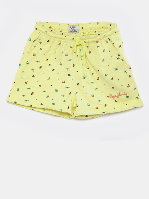 

Pepe Jeans Girls Yellow Printed Shorts