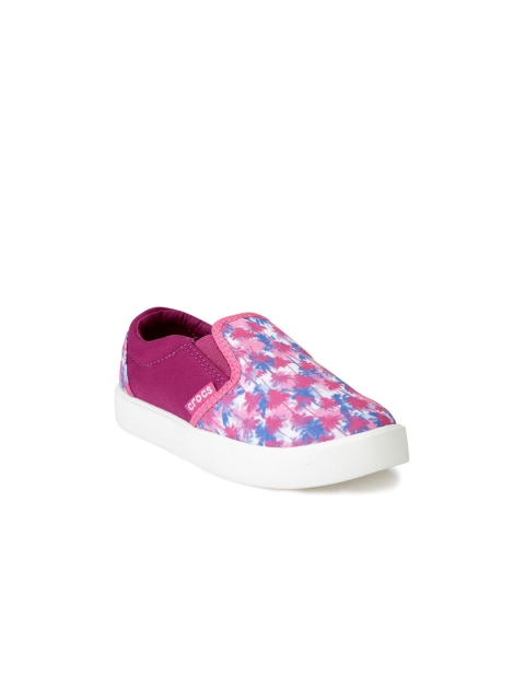 

Crocs Girls Pink Printed Regular Slip-On Sneakers