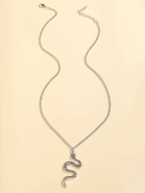 

EL REGALO Silver-Toned Snake Shaped Necklace