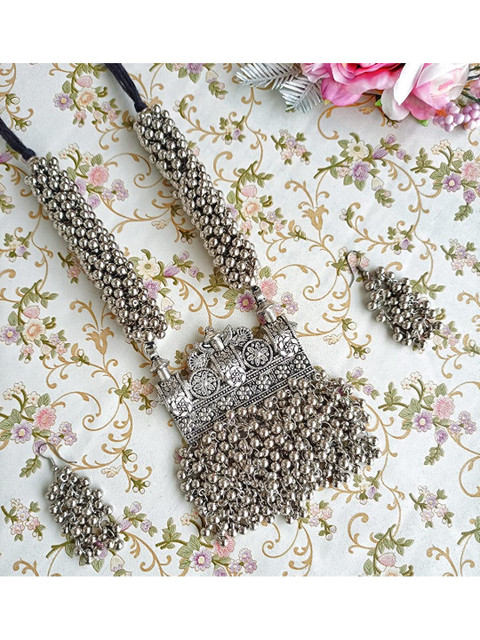 

ANNA CREATIONS Oxidized Silver-Plated Jewellery Set, Multi