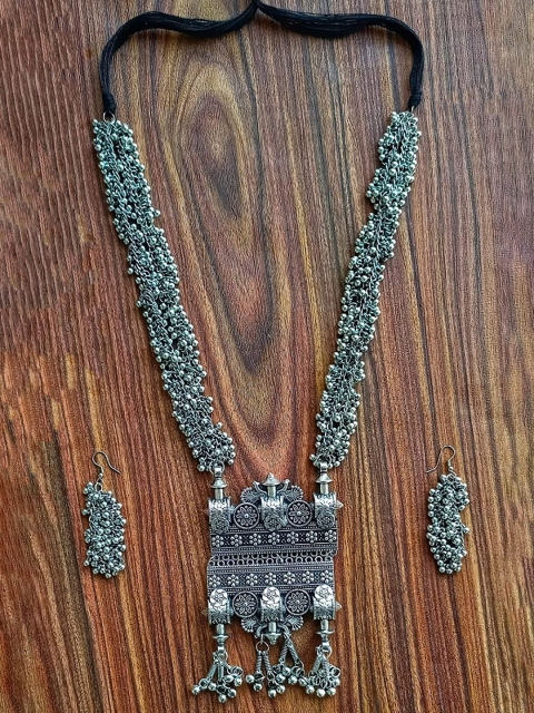 

ANNA CREATIONS Oxidised Silver-Plated Jewellery Set, Multi