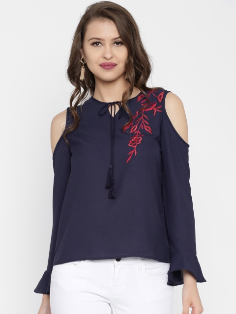 

RARE Navy Embroidered Top, Navy blue