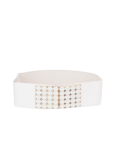 

Style SHOES Women White Textured Casual Belt