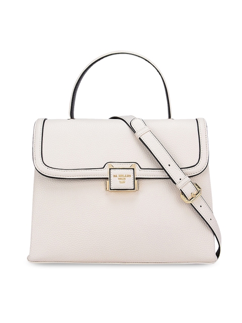 

Da Milano Women White Leather Structured Satchel Bag