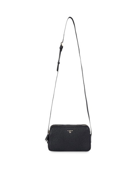 

Da Milano Black Leather Structured Sling Bag