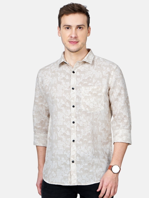 

SORATIA Men Brown Slim Fit Floral Printed Casual Shirt