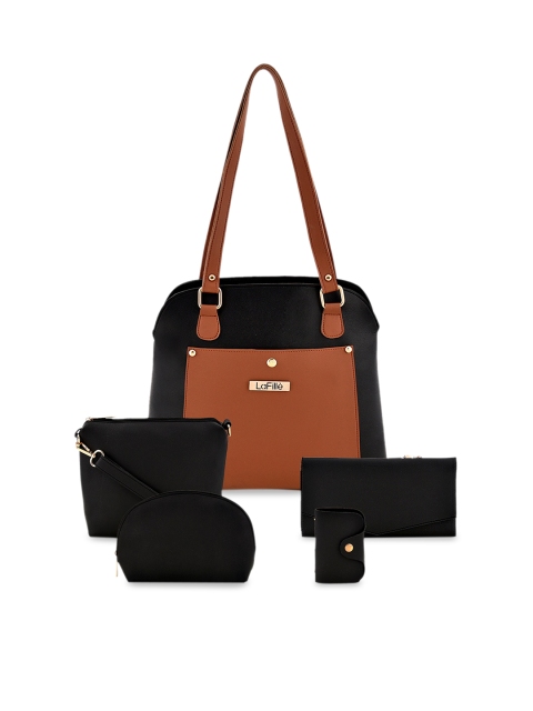

LaFille Black PU Structured Shoulder Bag