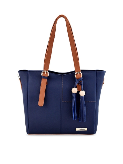 

LaFille Blue PU Structured Shoulder Bag with Tasselled