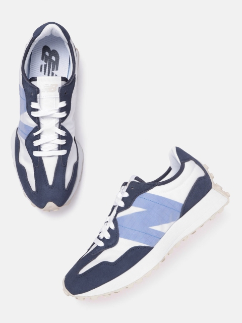 

New Balance Men Blue & White Colourblocked Suede Sneakers