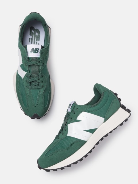 

New Balance Men Green Solid Suede Sneakers