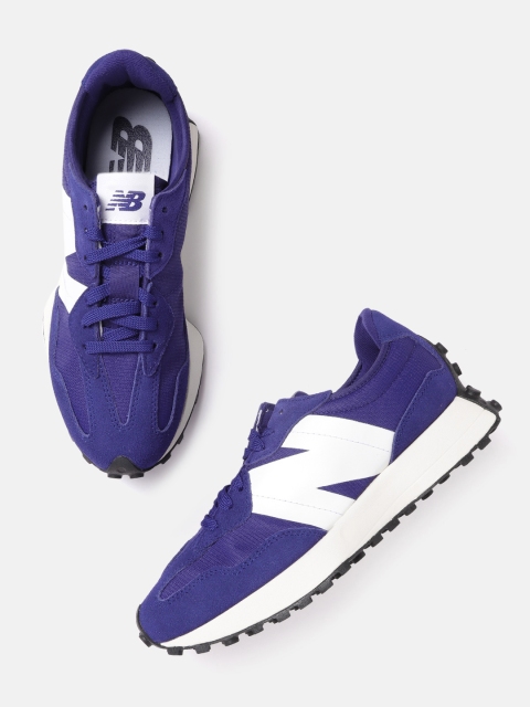 

New Balance Men Blue & White Woven Design Sneakers