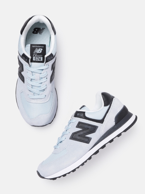 

New Balance Women Blue & Black Woven Design Suede Sneakers
