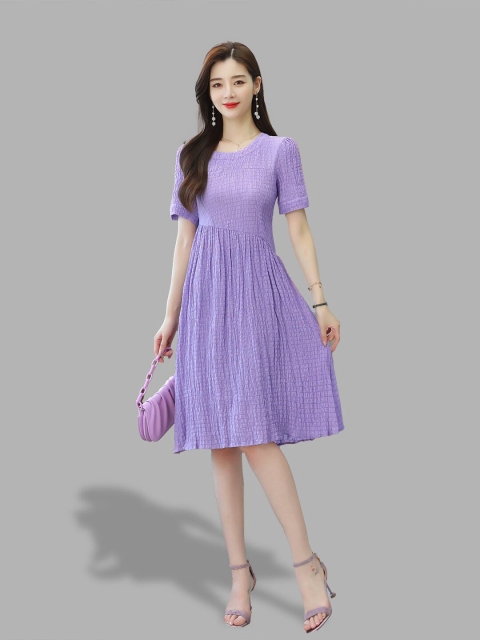 

JC Collection Purple Striped Dress