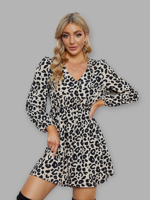 

JC Collection Beige Animal Dress