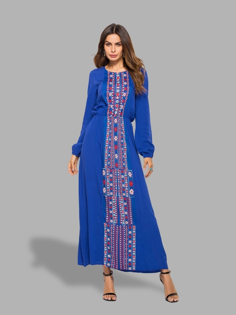 

JC Collection Blue & Red Floral Maxi Dress