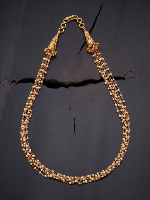 

Kushal's Fashion Jewellery White 92.5 Pure Silver Gold-Plated Chain