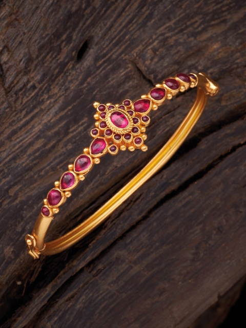 

Kushal's Fashion Jewellery Women Gold-Plated Red 92.5 Pure Silver Kada
