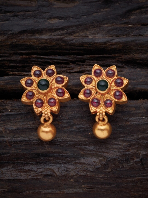 

Kushal's Fashion Jewellery Red Floral Studs Earrings