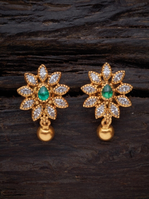

Kushal's Fashion Jewellery Green Floral Drop Earrings